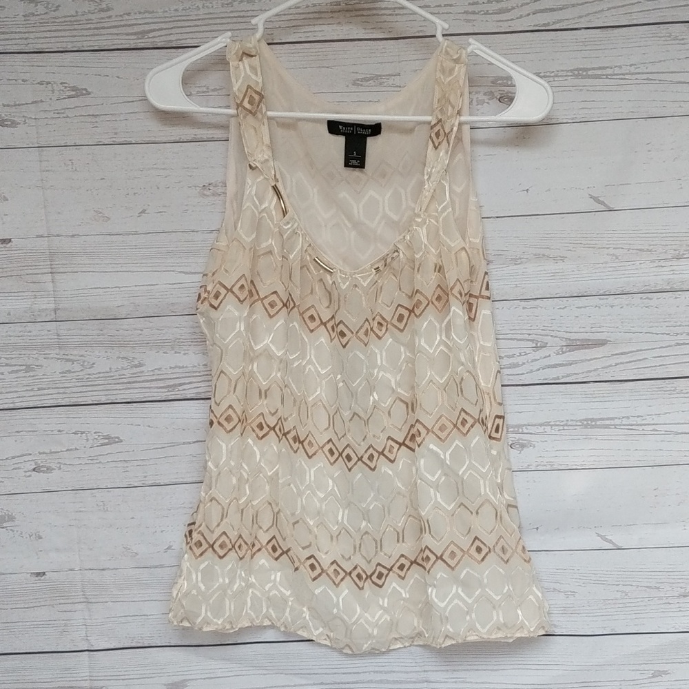 White house Black market - Cream Tank Top